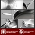 KOBACH 26cm frying pan kitchen nonstick pan 304 stainless steel frying pan kitchen nonstick skillet frying pan with lid preview-5
