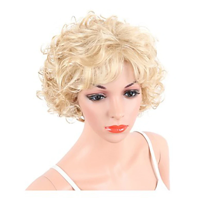 blonde short curly wigs