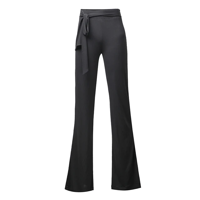 flared black trousers
