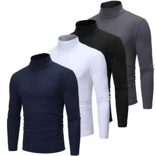 New Fashion Mens Cotton Turtle Neck 