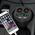 3.1A Cup Car Charger Multi-function Display Voltage 2 USB Car -DC Power Adapter Plug Cup Cigarette Lighter Splitter For GPS DVR preview-3