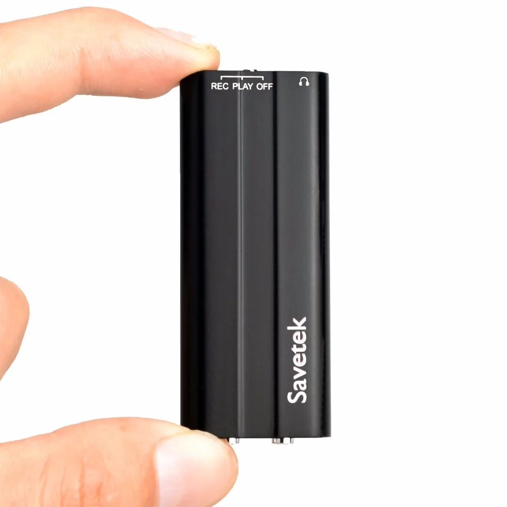 Savetek Mini Clip USB Pen 8GB 16GB Voice Activated Digital Audio Voice Recorder Mp3 Player Non-stop 50hours Recording Black-animated-img