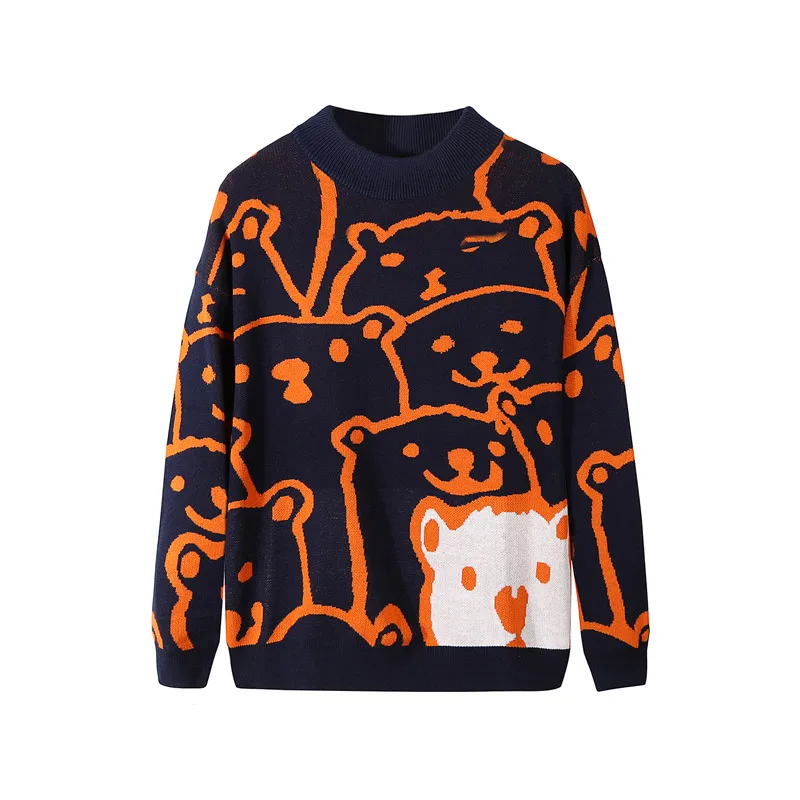 Cartoon Bear Sweater Men Winter Men's 