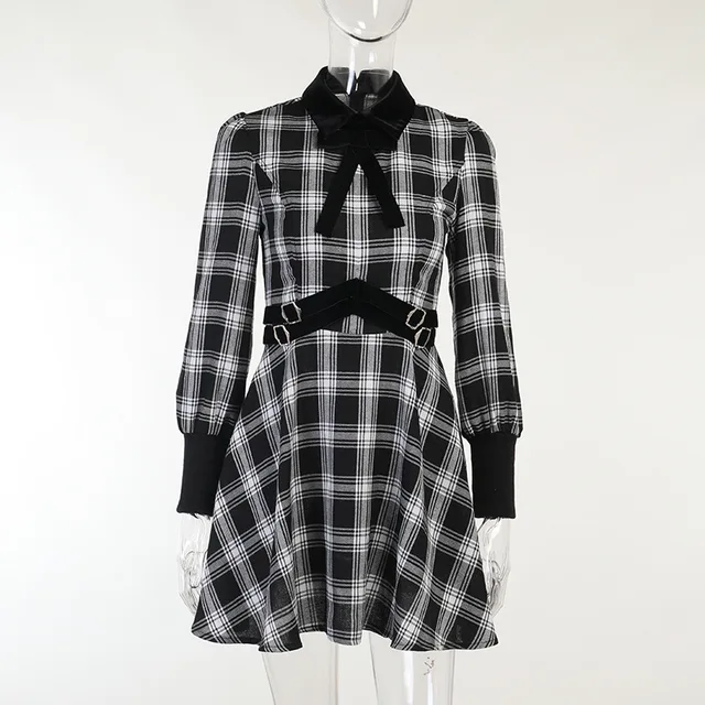 fall checkered dress