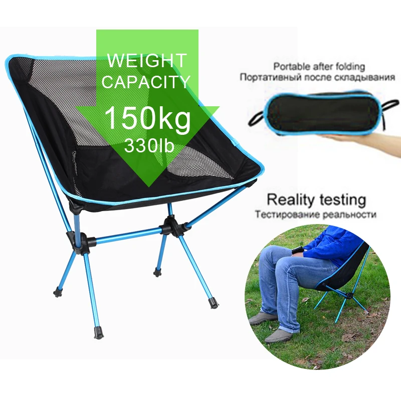 Travel Ultralight Folding Chair Superhard High Load Outdoor Camping Chair  Portable Beach Hiking Picnic Seat Fishing Tools Chair