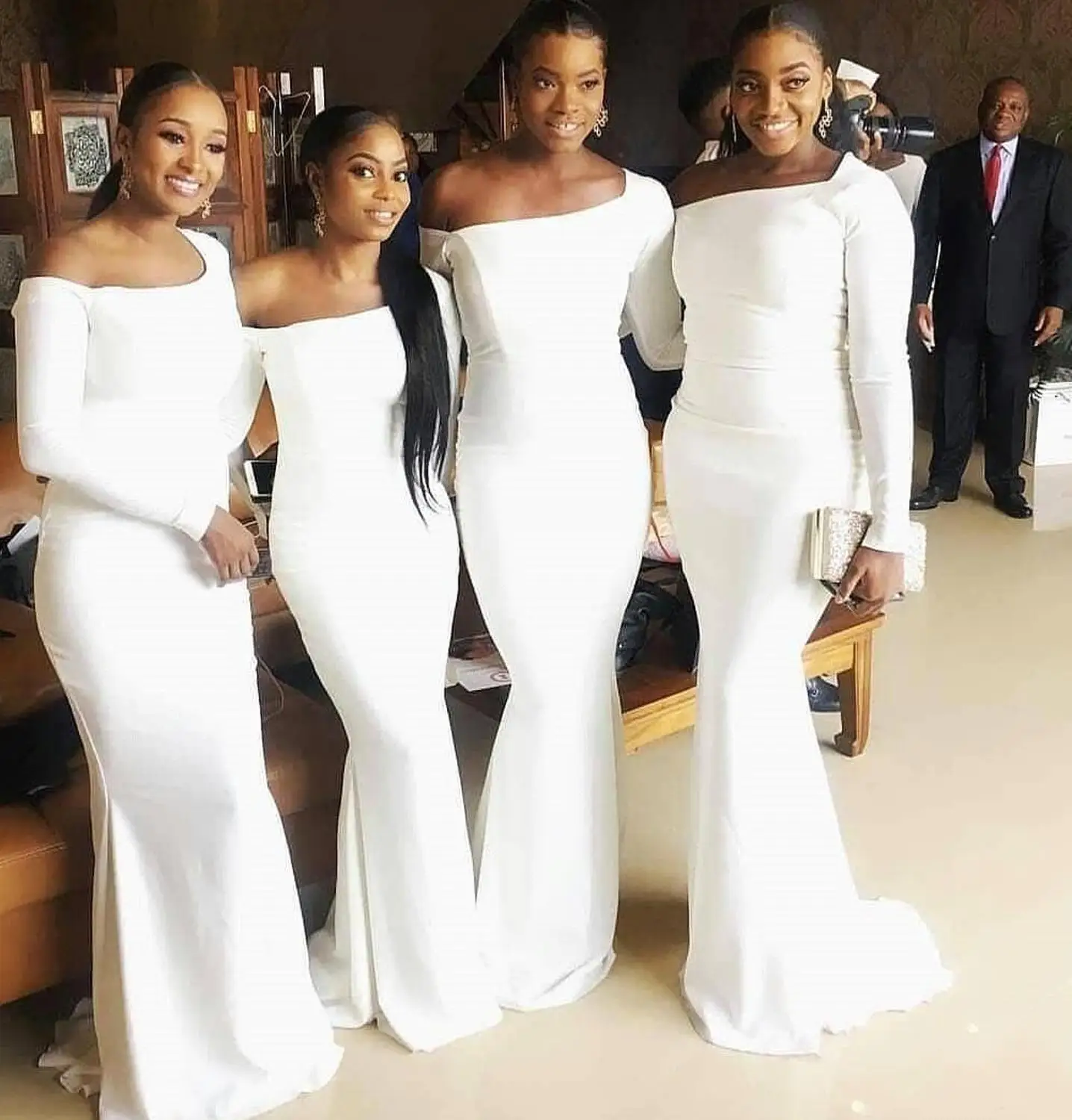 long sleeve long dresses for wedding guest