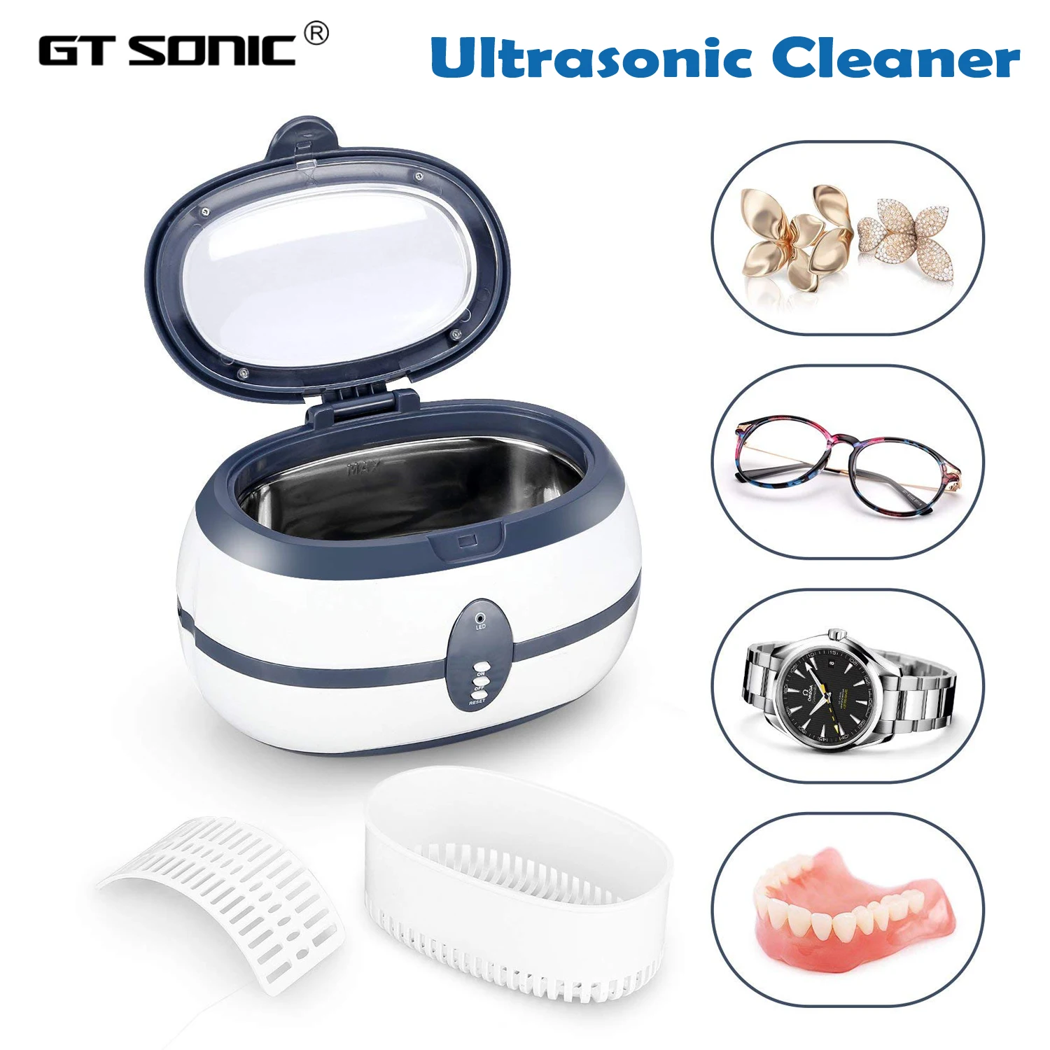 600ml Digital Ultrasonic Cleaner Ultrasonic Bath Jewelry Glasses Circuit  Board Cleaning Machine Ultrasound Sterilizing Machine