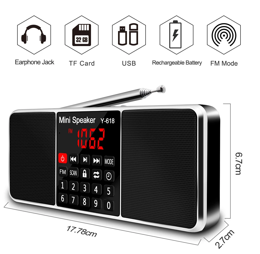 fm radio with usb player with speaker