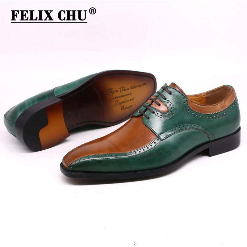 green colour formal shoes