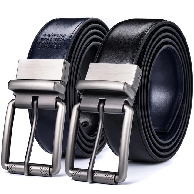 mens genuine leather reversible belt