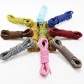 1 Pair Martin Shoes Round Shoe Laces Striped Double Color Fashion Shoelaces Outdoor Hiking And Leisure Sports Shoelace 18 Color preview-2