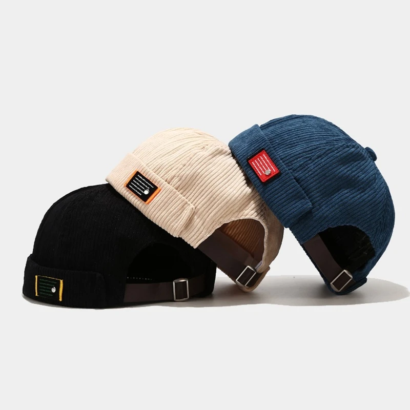 Men Women Letter Label Velvet Beanie 