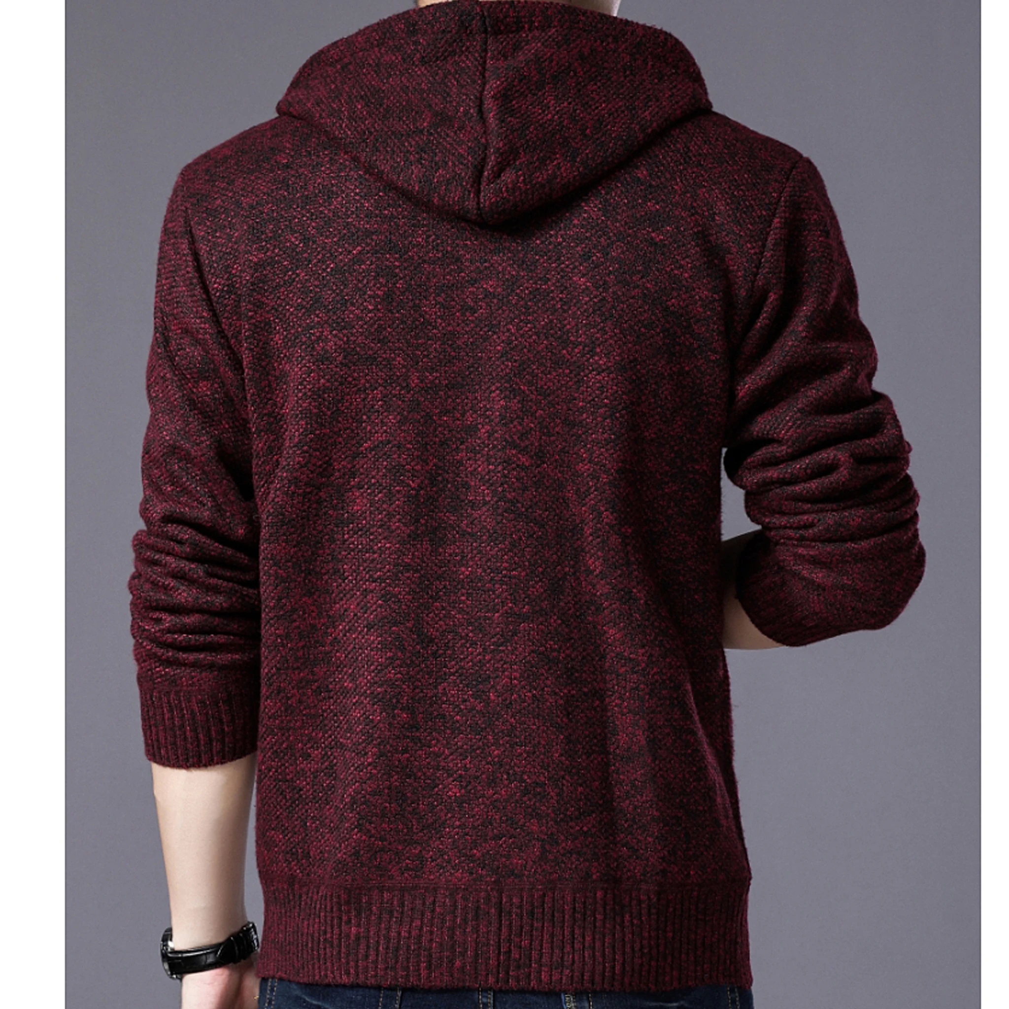 Sweater Coat Male Faux Fur Wool Sweater 
