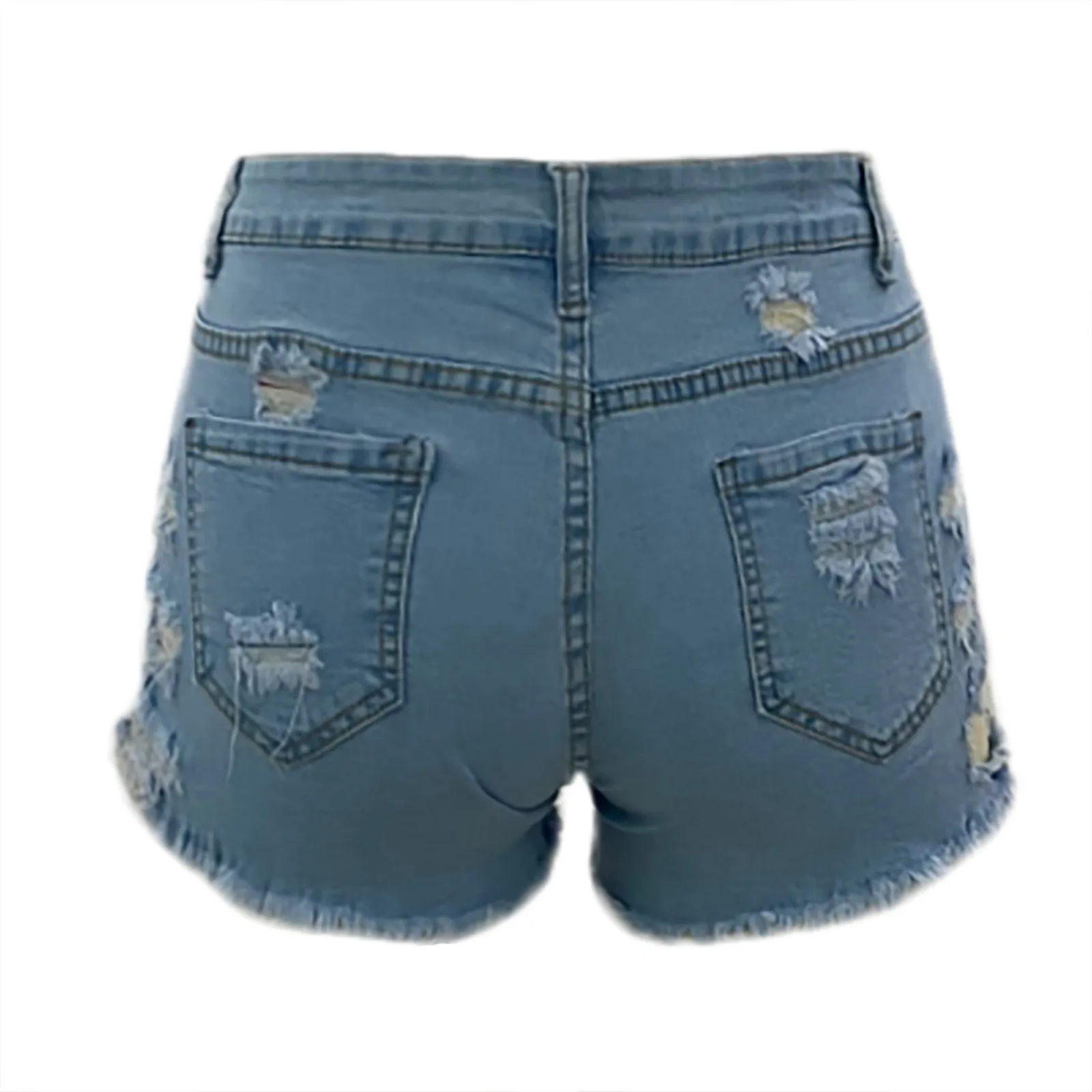 Women Summer Pants Ripped Jeans Slim 