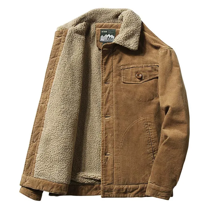 Mcikkny Men Warm Corduroy Jackets 
