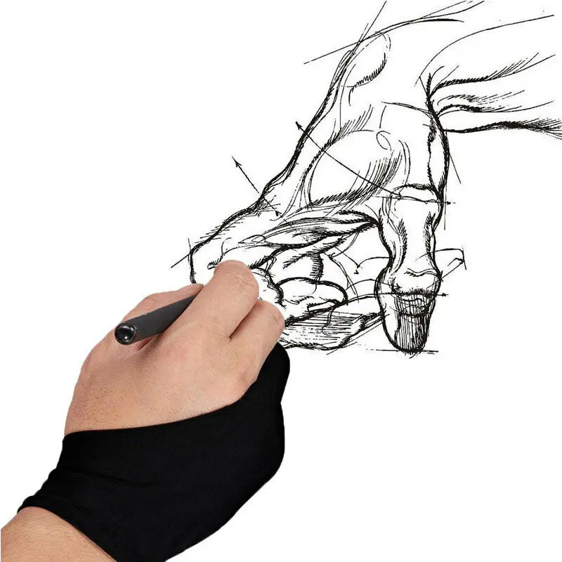 1-4pcs Drawing Glove Anti-touch Two-Fingers Gloves for IPad