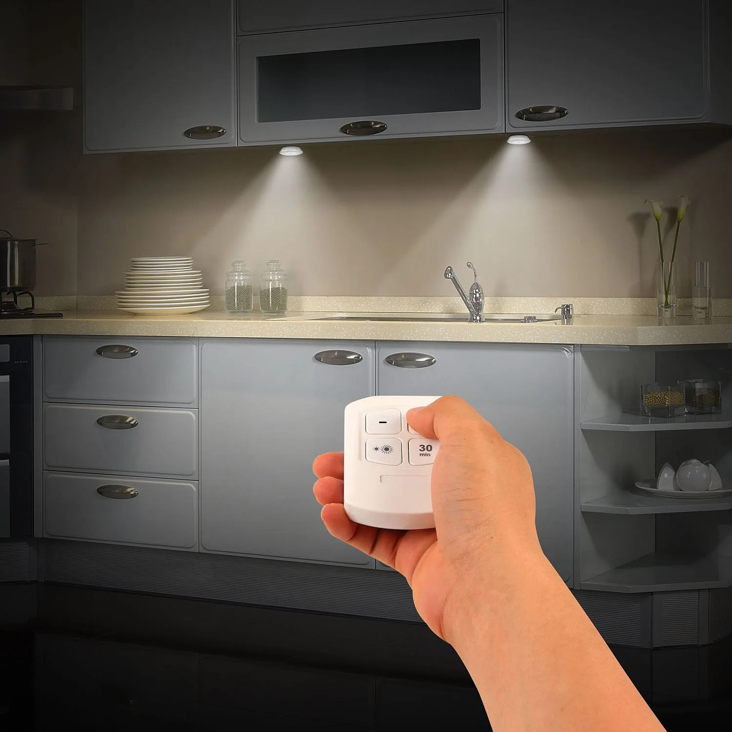 αγορά ντουλαπιού Dimmable Led Under Cabinet Light Battery Operate Remote Control Closet Wardrobe Bathroom Kitchen Lighting Stick Luces Led