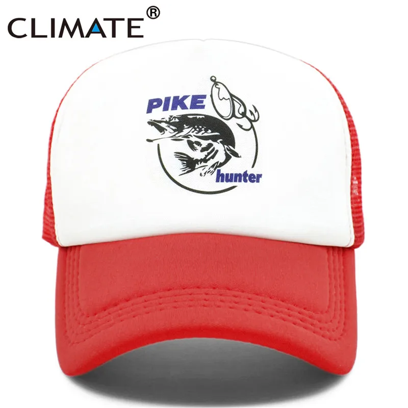 CLIMATE Pike Fish Hunt Trucker Cap Pike Fishing Caps for Man