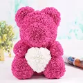 35cm Rose Heart Bear Roses Artificial Flowers Home Wedding Festival DIY Cheap Wedding Decoration Gift Christmas Wreath Crafts preview-4