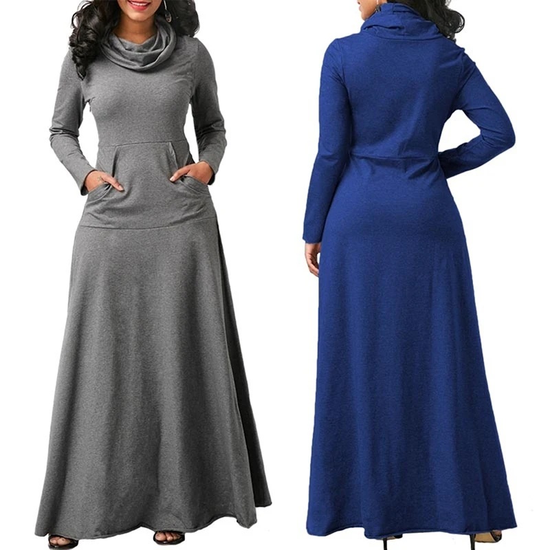 High Collar Dress Tall Women Floor 