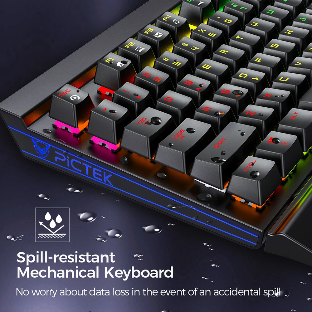 pictek wired mechanical keyboard