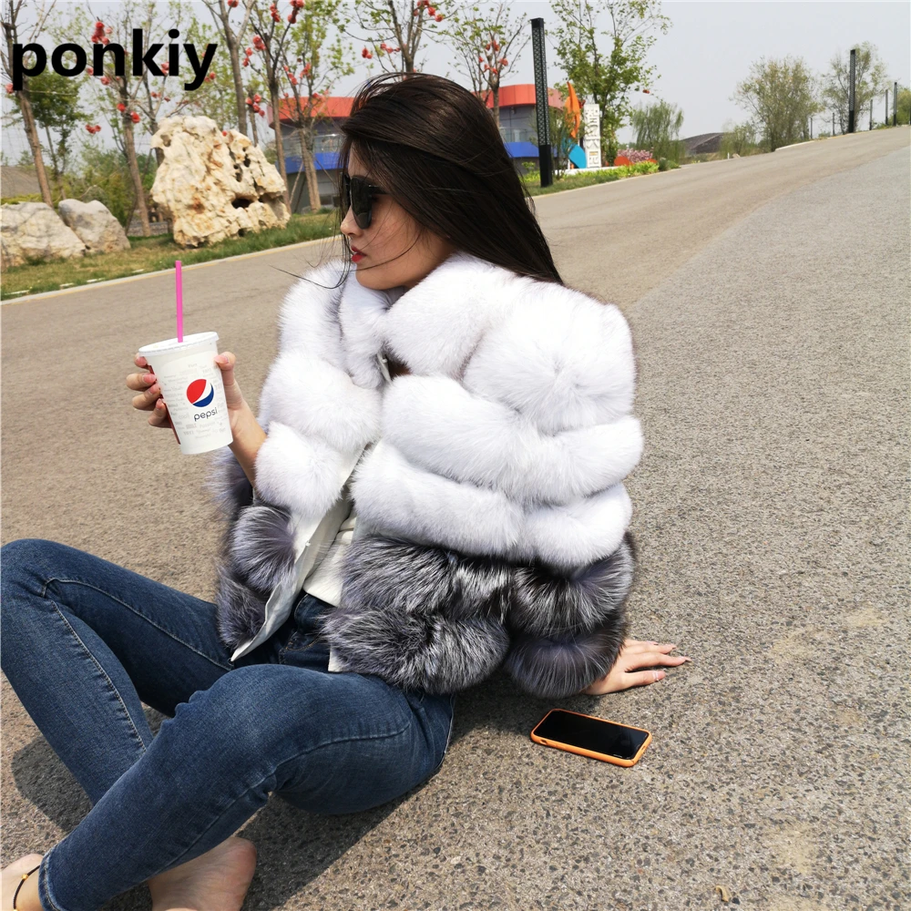 bubble fox fur coat