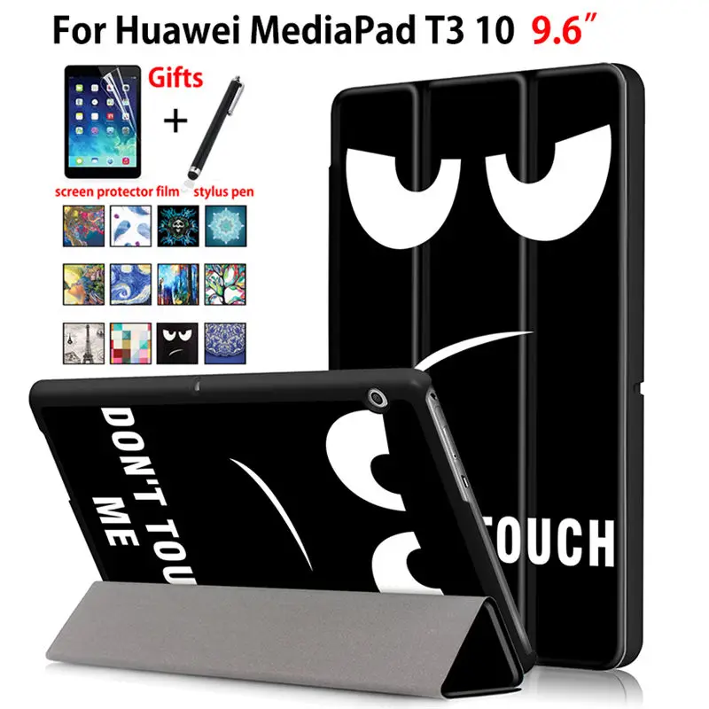 Case For Huawei MediaPad T3 10 AGS-W09 AGS-L09 AGS-L03 9.6" Cover Funda Tablet for Honor Play Pad 2 9.6 Slim Flip Case +Gift-animated-img