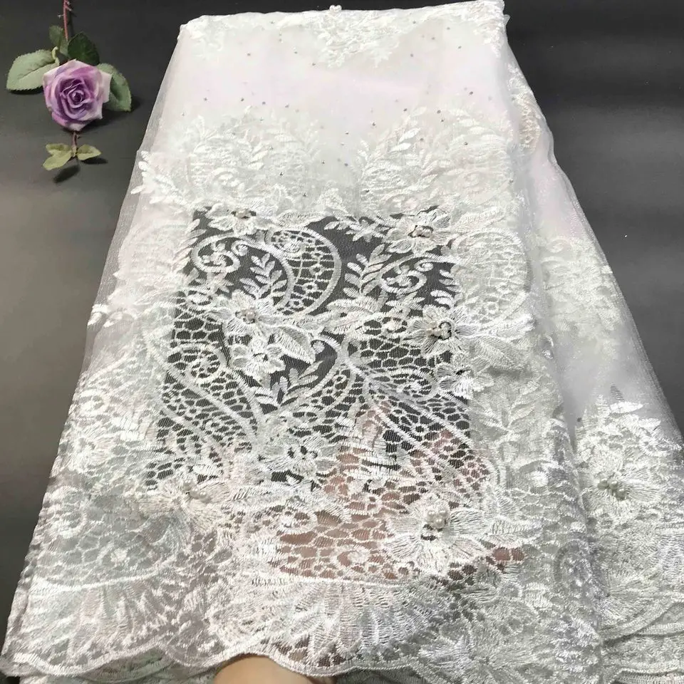 Αγορά Τέχνες, χειροτεχνίες &; ράψιμο  White African Lace Fabric 2021  High Quality Lace with Embroidered French Tulle Beaded Lace for Wedding Nigerian  Lace Fabrics M31