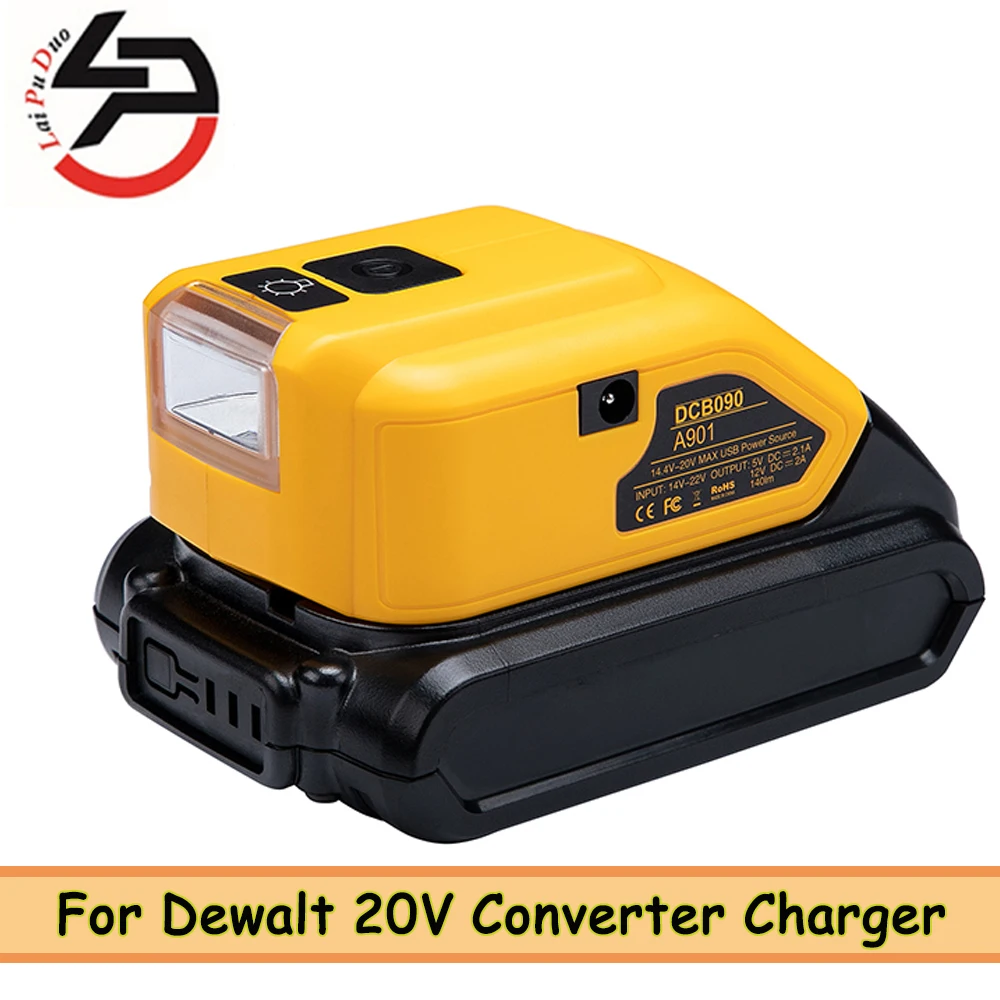 dewalt usb charger with light