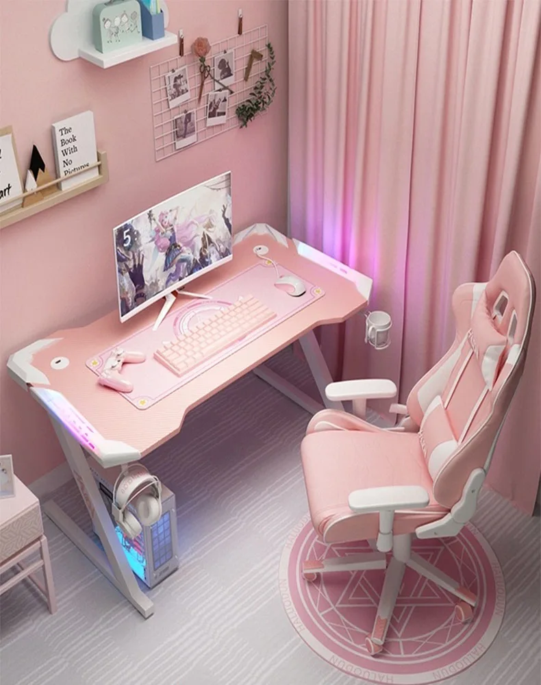 pink desk gaming