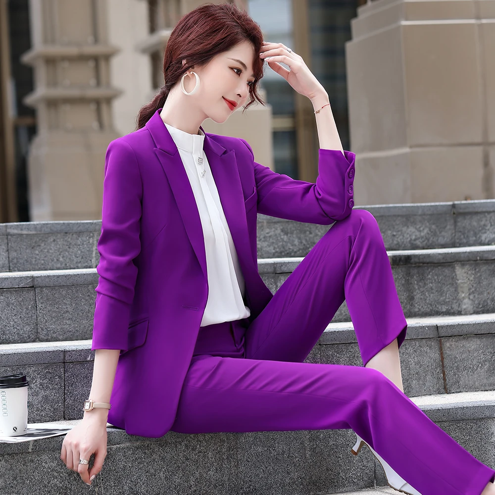 red purple suit