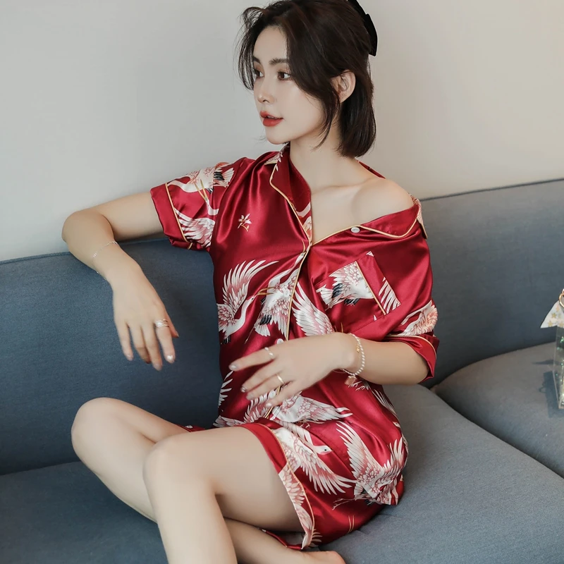 Women's Pajama Set Short Sleeves Sleepwear 2 Piece Soft Loungewear Floral  Print Pjs Lounge Front Button
