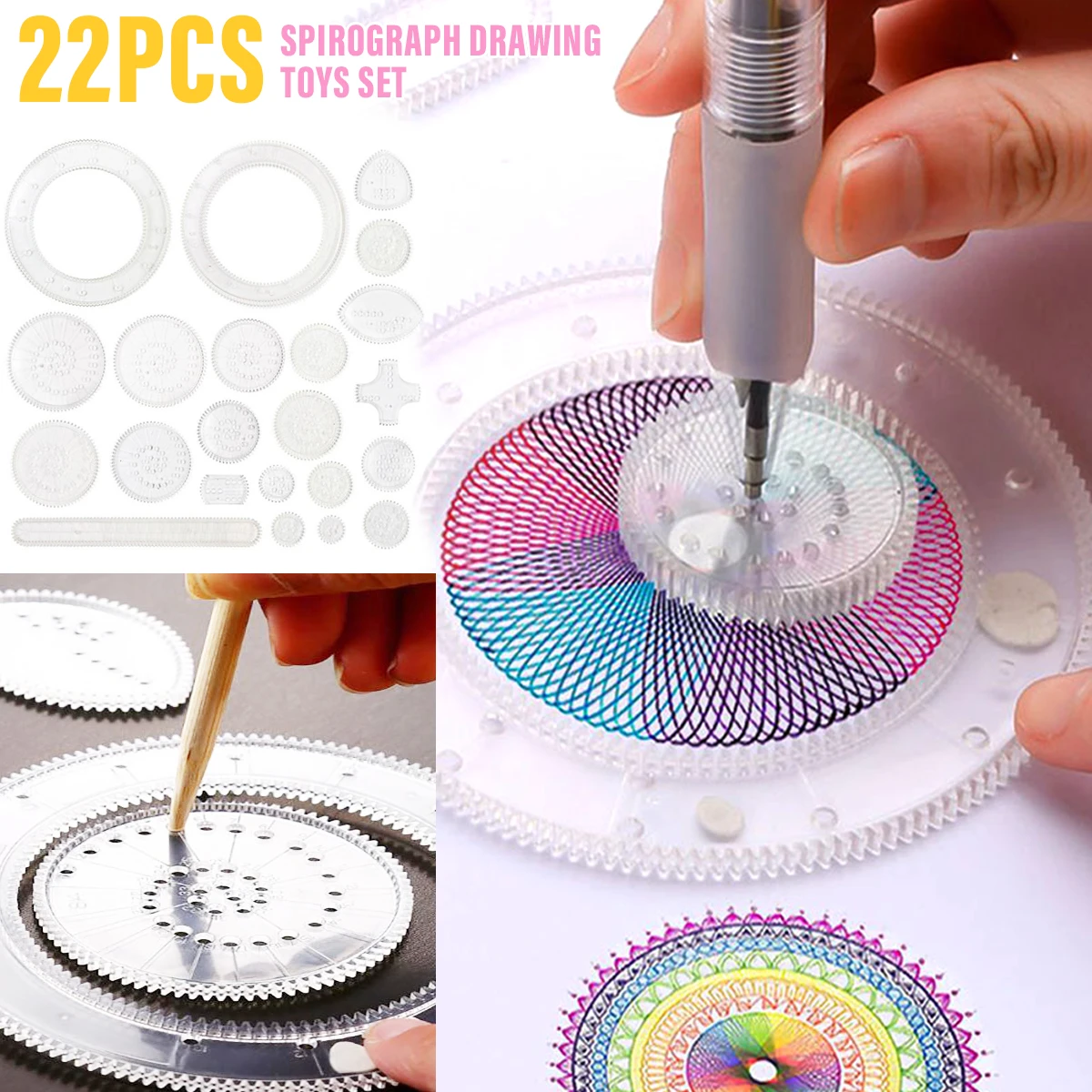 Spirograph Drawing Toys Set Interlocking Gears Wheels Painting Drawing  Accessories Creative Educational Toy Spirographs