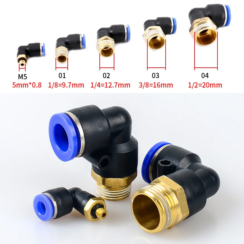 Pneumatic Fitting Pipe Air Connector Tube Quick Release Fittings Water Push  In Hose Plastic 4/6/8/10/12/14mm PU PY Connectors