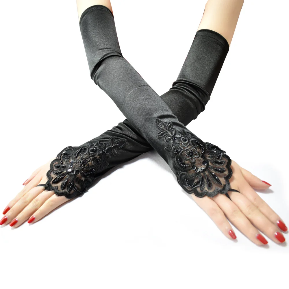 1920s black gloves