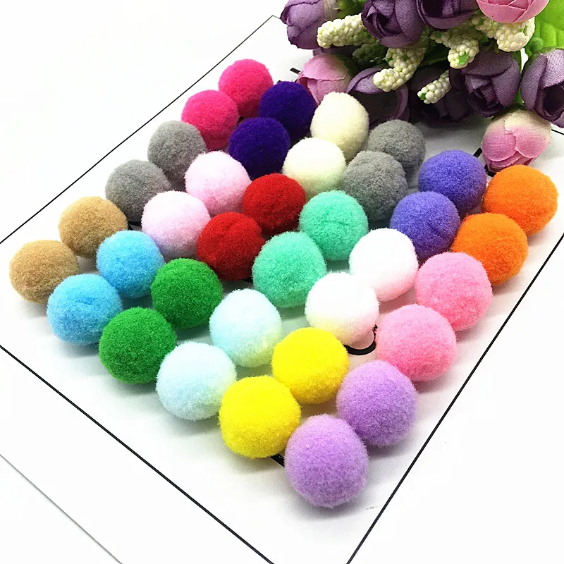 10/15/20/25/30mm Glitter Pompom Balls Furry Pompon DIY Crafts Pompones  Furball Christmas Weeding