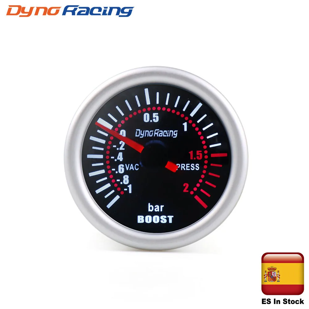 Dynoracing 2'' 52mm Universal Smoke Len Turbo Boost Gauge Bar LED Digital Pointer Boost Gauge 12V Gauge Meter Car gauge BX101310-animated-img