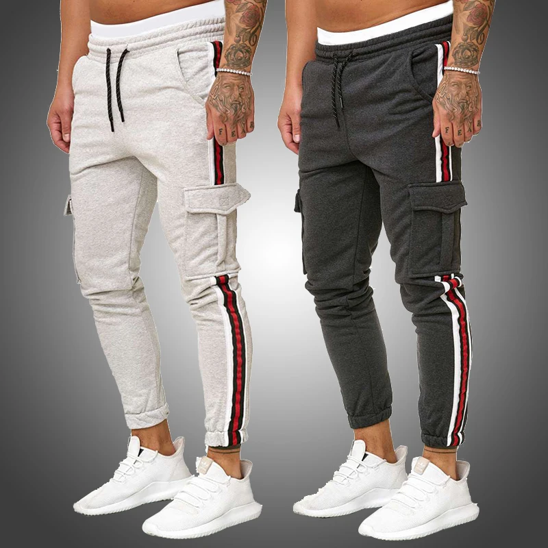 side stripe joggers mens