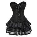Sapubonva sexy corsets for women plus size costume overbust burlesque corset and skirt set tutu corselet victorian fashion gowns preview-2