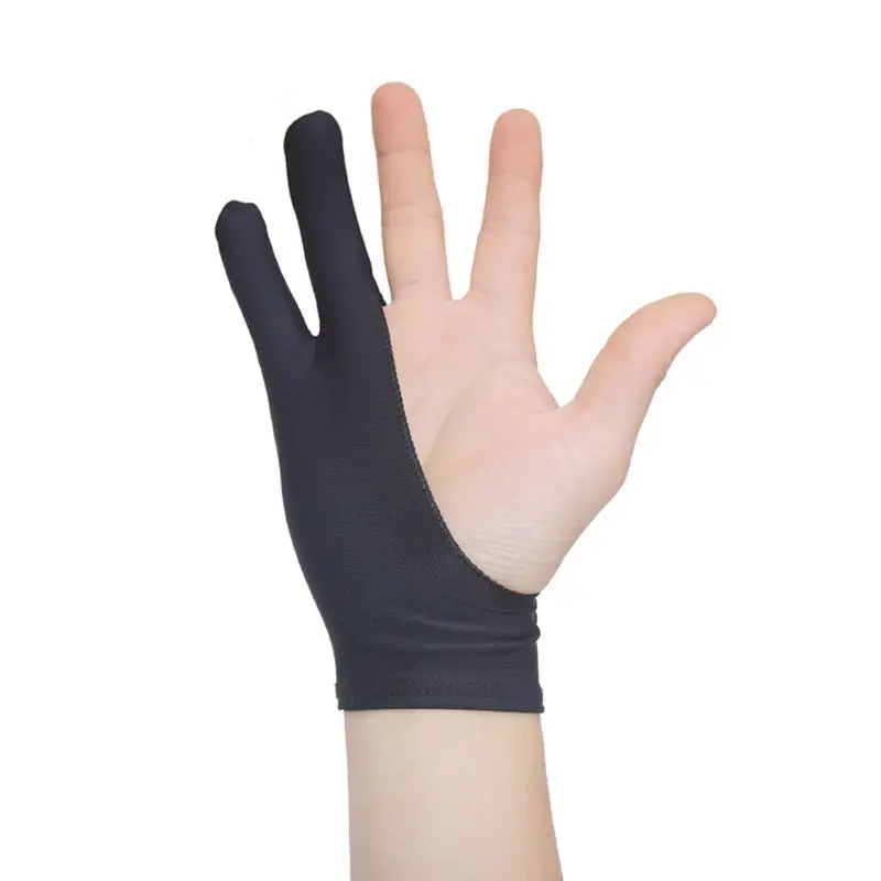 1PC Artist Drawing Glove for Any Graphics Drawing Table 2 finger  Anti-Fouling Both for Right And Left Hand Black Drawing Gloves