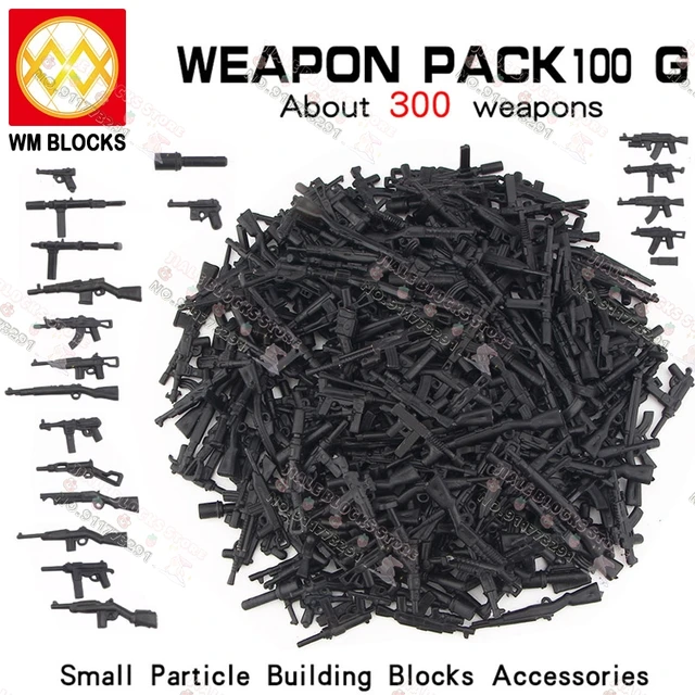 100g 200g Gun Weapon Pack Model Soldier Military Weapons Accessories Building Blocks Complable Bricks MOC Toys For Children Gift