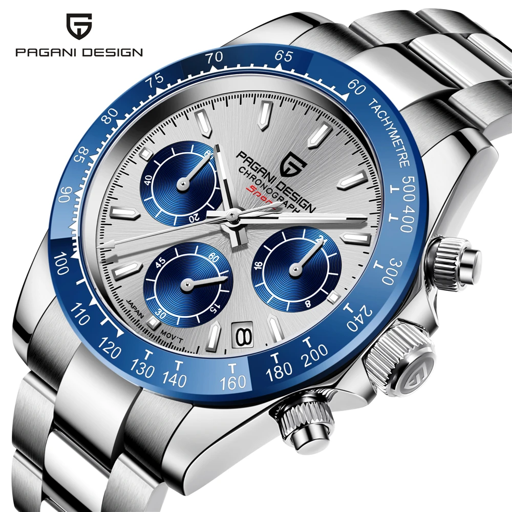 קנו שעונים לגברים | PAGANI DESIGN Men Watches Japan Seiko VK63 Luxury  Automatic Watch Date Men Quartz Watches For Men Chronograph Reloj Hombre