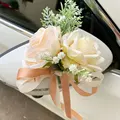 custom made New Creative Wedding Car Decoration Flower Door Handles Rearview Mirror Decorate Artificial Flower Accessories preview-3