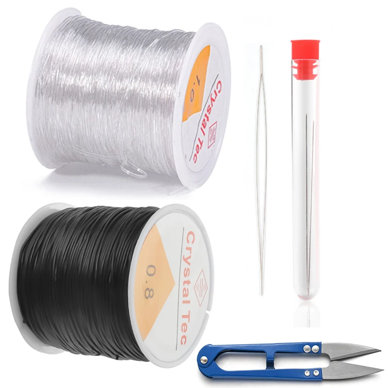 Plastic Crystal DIY Beading Stretch Cords Elastic Line With Beading Needles Scissors Wire String jeweleri thread String Thread
