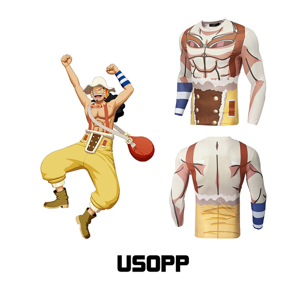 Tether downstairs furrow Αγορά Κοστούμια & αξεσουάρ | New anime cosplay costume Fitness clothing  spring new men's Usopp T-shirt One Piece 3D printing