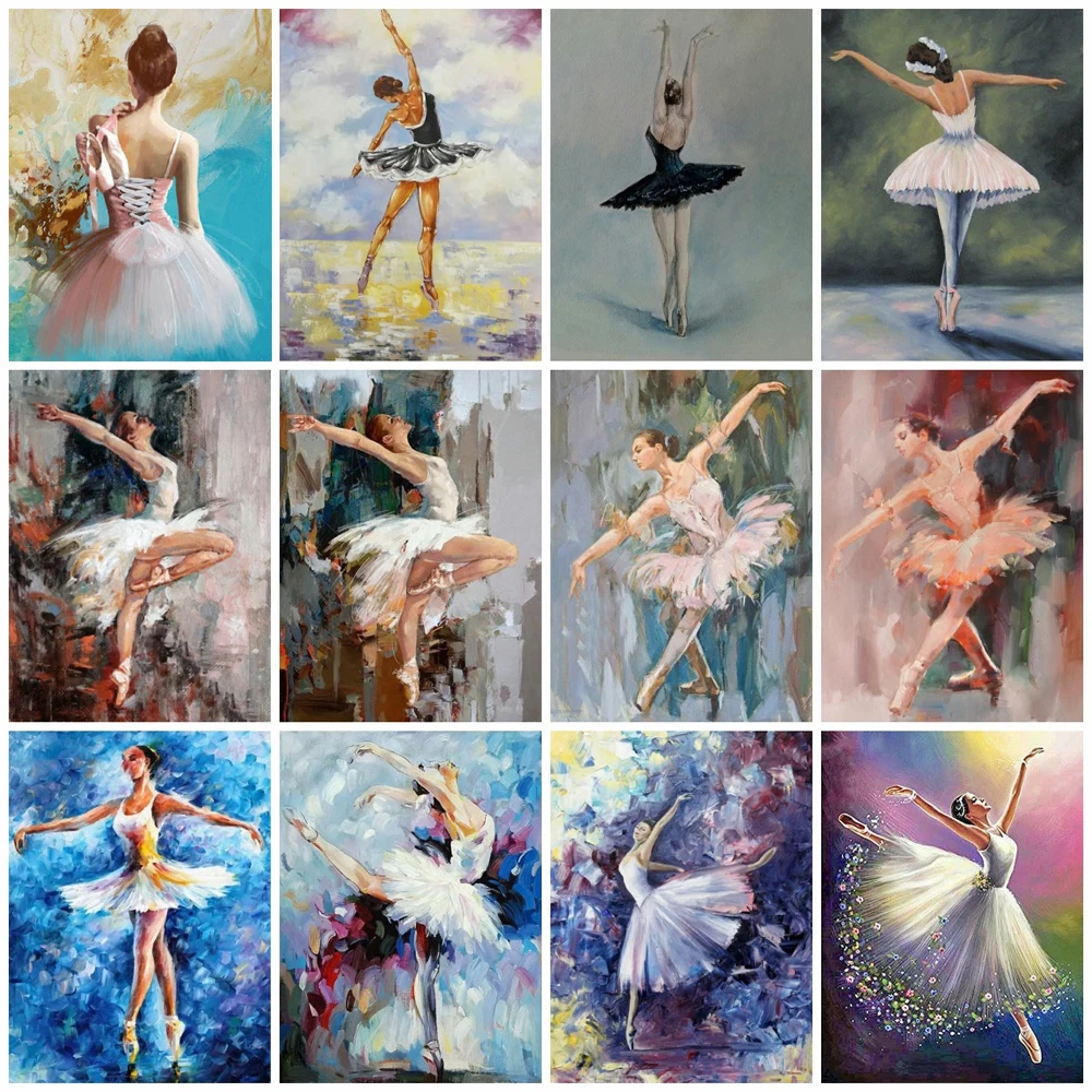  5d Diamond Painting Kits Ballet Dancer Girl Shoes Square  Diamond Art with Accessories Tools Paint with Full Drill Wall Decoration  Cross Stitch 30x40cm