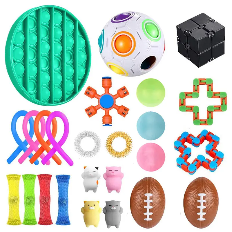 bunch of fidget toys