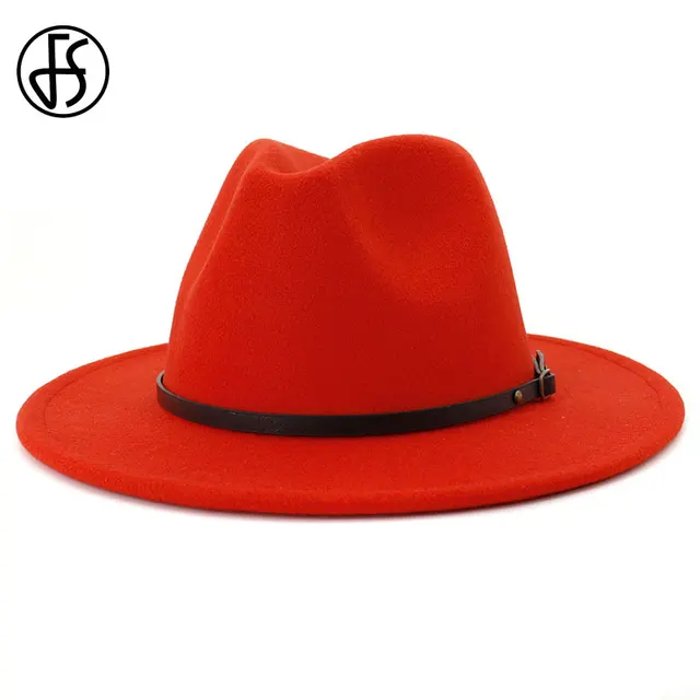 FS 60CM Wide Brim Wool Felt Fedora Hat 