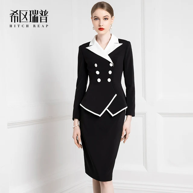 Professional Suit Skirt Celebrity Women's Dress 2021 Autumn Winter President Fashion Temperament Formal Suit Suit
