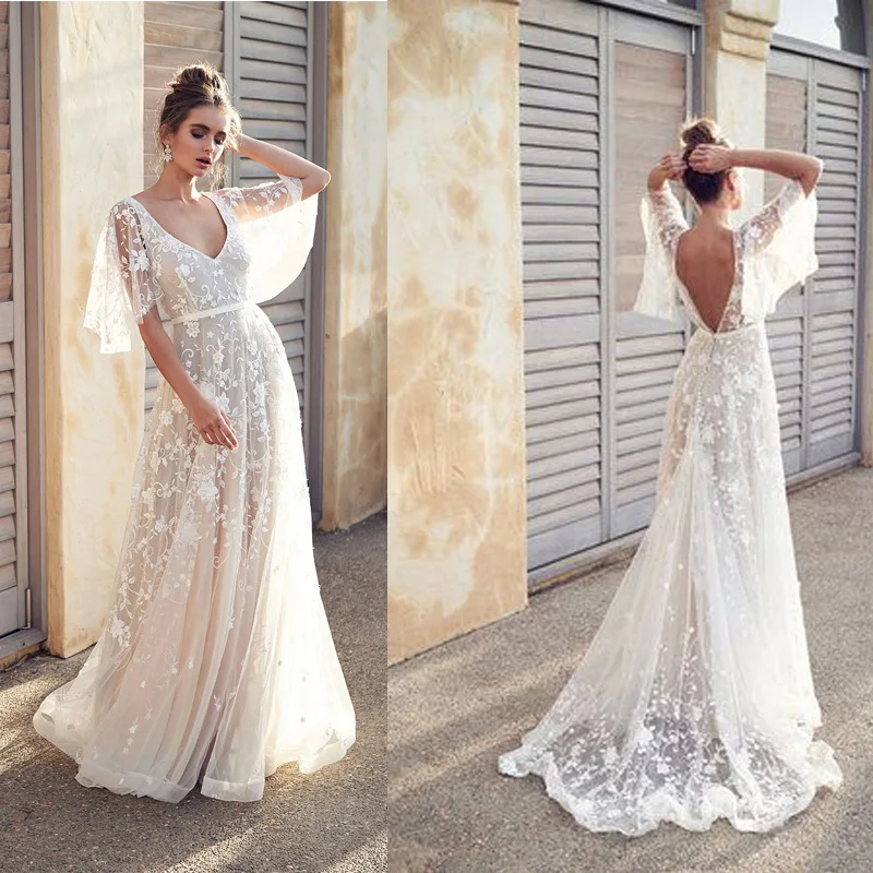 Sexy V-neck Halter Long Dress Floral 